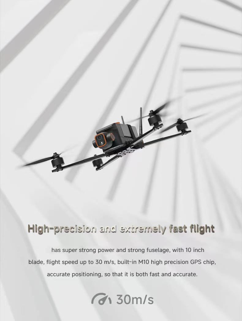 Carbon Fibre Fuselage Drone - Dynamic AI Tracking, 3KG Load.