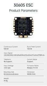 D-F760S V2 Stacd F722 V2 3060AM32 60A 4in1ESC 30x30mm 3-6S for FPV Freestyle Drone