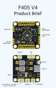 D-Rc F405 V4 Flight Controller OSD Baro BalckBox for Racing Drone