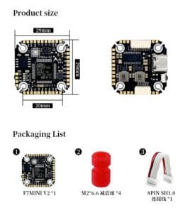 D-RC F722MINI V2 Flight Controller MPU6500/MPU6000 OSD Barometer 16M BlackBox for Racing Drone