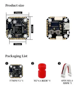 D-RC F722MINI V2 Flight Controller MPU6500/MPU6000 OSD Barometer 16M BlackBox for Racing Drone - fpvauto.com - fpvauto.com D-RC F722MINI V2 Flight Controller MPU6500/MPU6000 OSD Barometer 16M BlackBox for Racing Drone
